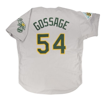 1992 Goose Gossage Game Worn Oakland Athletics Road Jersey With 25th Anniversary Patch